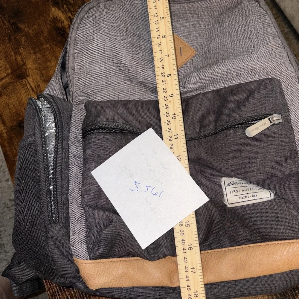 Eddie Bauer First Adventure Backpack Diaper Bag NWOT Insulated Pockets Gray